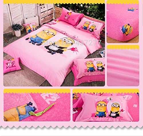 Despicable Me Cotton Bedding Sets Minion Bedspreads on Queen King Twin Beds with Sheets Duvet Cover 4pc Comforter Sets