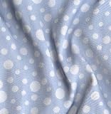 Charmeuse Satin Polka Dot Baby Blue/White