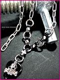 MAD DOG ROCKERS パンク☆ロック系チョーカー：ロッキンチェーン・レザー・ピック・スカル・ヘッド 黒(ブラック)【MADE IN JAPAN(日本製)】
