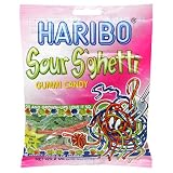 Haribo Gummi Candy, Sour S'ghetti, 5-Ounce Bags (Pack of 12)
