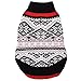 Blueberry Pet Nordic Pattern Inspired Fair Isle Black and White Snowflakes Dog Sweater, Back Length 14