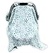 uElegant Baby Car Seat Cover – Fits All Car Seats – Soft, Breathable, Premium 100% Cotton Muslin – Cute Design - Perfect For Baby Boy or Girl (Green Stars)