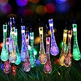 Juzihao 6.5M 30球 ソーラーLEDイルミネーション & 水滴形LEDライト & ストリングライト——祝日/クリスマス/結婚式/ガーデン/パーティ/室外など飾りライト　防水で自動発光 (四