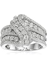 Classic Twist with White Diamond Sterling Silver Ring (1/10cttw, I-J Color, I2-I3 Clarity)