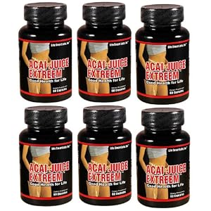 ACAI Juice Extreem Natural Nutrition, Energy and also used for Weight Loss Detox Diet 6 Months 360 Caps, 1300 Mg