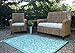 Fab Habitat Venice Indoor/Outdoor Recycled Plastic Rug, Cream & Turquoise, (4' x 6')