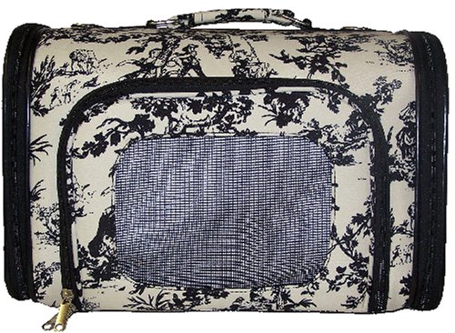 Designer Dog Carrier-Black w Toille