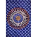 Blue & Earth Toned Mandala Tapestry 90 X 110