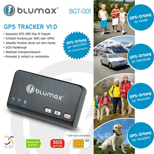 Original Blumax ® GPS Tracker V1.0 Ortung Peilsender GPRS GPS SMS Ortung KFZ Diebstahlsicherung und Diebstahlschutz Live Ortung alle 10 Sekunden