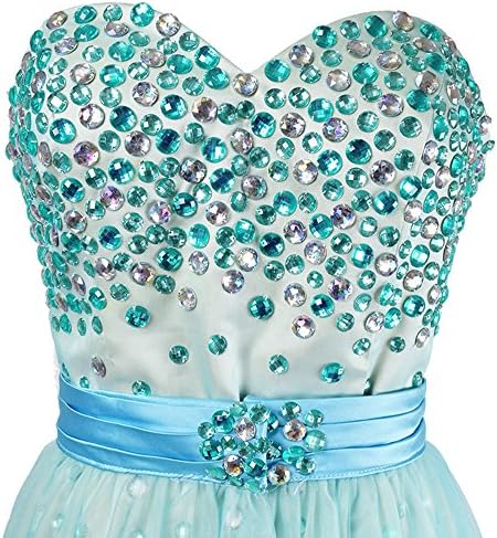 Mcneal Beaded Long Prom Dresses Backless Bridesmaid Dress Sweetheart Party Gown (US 10, Blue)