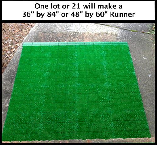 The Magic Green Carpet 21 Pack is a World Class Entrance Carpet Open Astro Turf  system.  Will cover 21 Sq Ft of  area and includes 4 foot of edging.  Good for Outdoor or Indoor Topping for all Hard Surfaces (will cover a 21 square foot area).