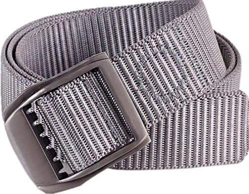 Kinsun Men's Military Tactical Belt Buckle Nylon Web Belt 1.5" Wide (Gray)