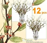 12 pieces of 30 inches Hand Wraped Artificial Berry Spray with Natural Twigs