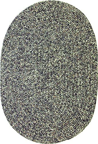 Sabrina Tweed Indoor/Outdoor Oval Braided Rug, 2 by 3-Feet, Graphite