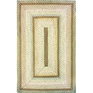 Braided Area Rug Cotton Fabric 8x10 Yellow Green