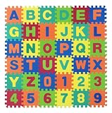 36-teiliges Matten Set Puzzlematten, Bodenpuzzle aus EVA Schaumstoff mit Buchstaben A-Z und Zahlen 0-9, 88 x 88 cm Gesamtgr&ouml;&szlig;e - Trendy