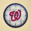 Washington Nationals MLB Art Glass Clock