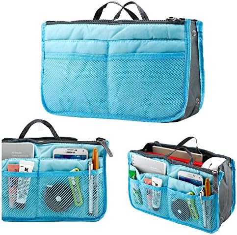 Moeni Handbag Purse Large Liner Multifunctional Organizer Travel Inserts for Totes- Easy Change Bags(Blue)