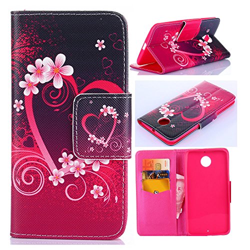 Nexus 6 Case,Nexus 6 Wallet Case,XYX [Kickstand] Fashion [Red Love Heart] Premium PU Leather Wallet Case With Stand Flip Cover for Google Nexus 6 / Motorola Nexus 6 (2014 Release)