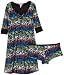 Dollhouse Women's Rainbow Dormshirt With Panty Set,Black,Large