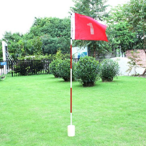 77tech Backyard Practice Golf Hole Pole Cup Flag Stick, 5 Section,golf