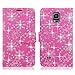 Samsung Galaxy Note 4 Case-Cellularvilla Pu Leather Wallet Card Flip Open Pocket Case Cover Pouch For Samsung Galaxy Note 4 SM-N910S / Note 4 SM-N910C (Pink Glitter)