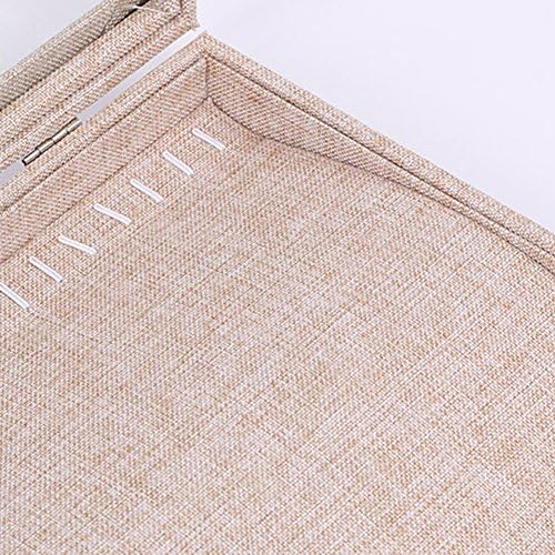 Youngway(TM) Clear Lid 20 Hooks Velvet Jewelry Display Necklaces Organizer Storage Box-Linen