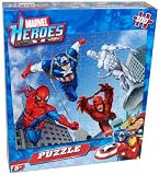 Marvel Heroes 100-Piece Jigsaw Puzzle with Spiderman, Captain America, Silver Surfer and Daredevil