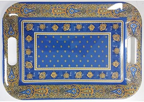 TOSELLI - BASTIDE Blue &amp; Yellow Large Serving Tray - TOS2039
