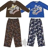 Motocross Set of Two Fleece Pajamas for Toddlers and Boys