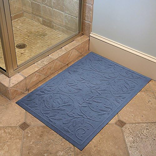 Soft Impressions Wisteria Low-Profile Mat, 2 by 3-Feet, Sky