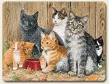 Large Cutting Board ~ Barn Cats ~ made of tempered glass ~ code 158