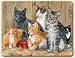 Large Cutting Board ~ Barn Cats ~ made of tempered glass ~ code 158