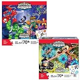 Hasbro Marvel Super Hero Squad Spiderman and Friends 70 Piece Puzzle with Xmen 70 Piece Puzzle Bundle