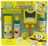 Spongbob Squarepants Groom & Go Bath Set, 6 Piece Set, Includes: Mirror, Play Razor, Bath Foam, Shampoo, Hair Gel And Comb, Berry Scent