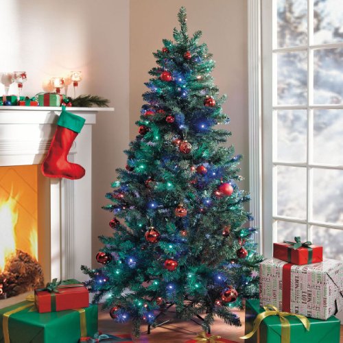 BrylaneHome 6 Pre-Lit LED Tree (GREEN,0)