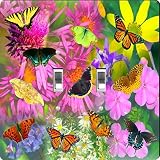 Rikki Knight Butterflies Design Double Toggle Light Switch Plate