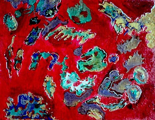 Fantasy - Original Painting with Acrylic & Vitrial on Panel Canvas 7" X 9" (Frame 11" X 14" X 5/8")