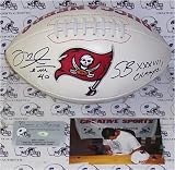 Mike Alstott Autographed/Hand Signed Tampa Bay Buccaneers Fotoball Football with SB XXXVII Champs In