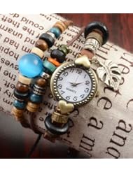 R.M. Fashion Lady Weave Leather wrap around Bracelet Watch,M18