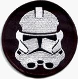 Star Wars - Round Black & White Stormtrooper Logo - Embroidered Iron On or Sew On Patch