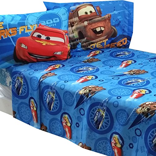 4pc Disney Cars Full Bed Sheet Set Lightning McQueen City Limits ...