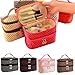 FUNOC Womens Toiletry Bag Dot Pattern Double Layer Makeup Bag