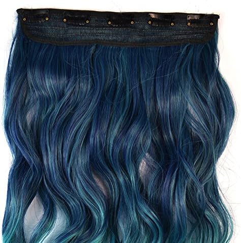 KENSE 17"(45cm) Curly Colorful Clip On Hair Extensions One Piece