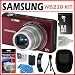 Samsung WB210 14MP Digital Camera with 3.5-inch Touchscreen in Burgundy + 8GB Accessory Kit