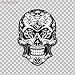 Decal Sticker Skull Design Logo Car Window Wall Art Decor Doors Helmet Truck Motorcycle Note Book Mobile Laptop Size: 4 X 2.8 Inches Vinyl Color Print