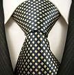 Neckties By Scott Allan 100% Woven Tie, Navy Blue Yellow Neckties (Diamond)