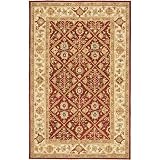 Safavieh HK816B-6 Chelsea Collection 6-Feet by 9-Feet Hand-hooked Wool Area Rug, Red and Ivory