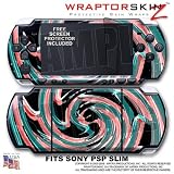 Alecias Swirl 02 WraptorSkinz Skin and Screen Protector Kit fits Sony PSP Slim (PSP 2000)