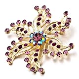 Pugster Flower Feburary Birthstone Brooches And Pins